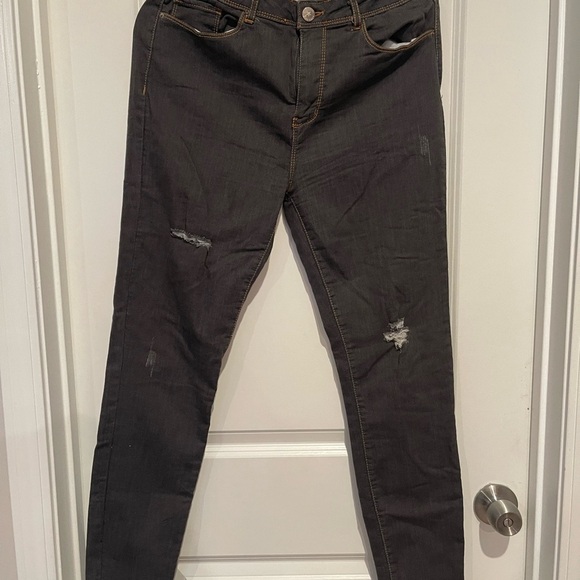 Women's Distressed Black Jeans - Picture 1 of 5